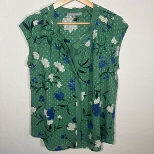 Daniel Rainn Green Floral Blouse